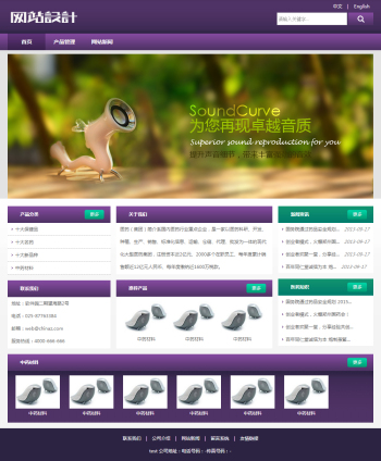 紫白色音像制品网站设计G建设